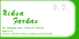 miksa farkas business card